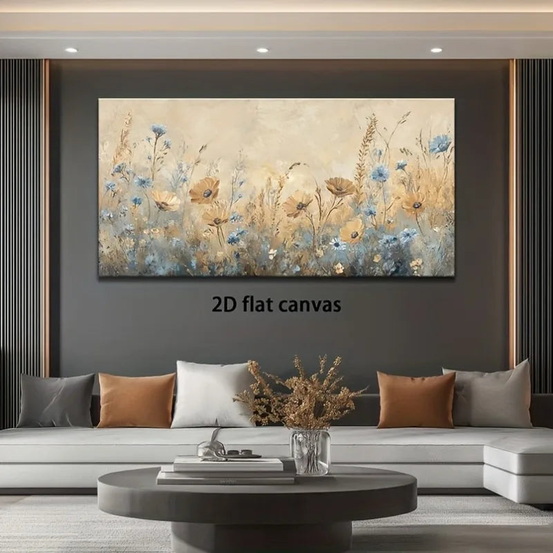 Wildflower Meadow Tall Canvas Print | Vertical Abstract Wall Art