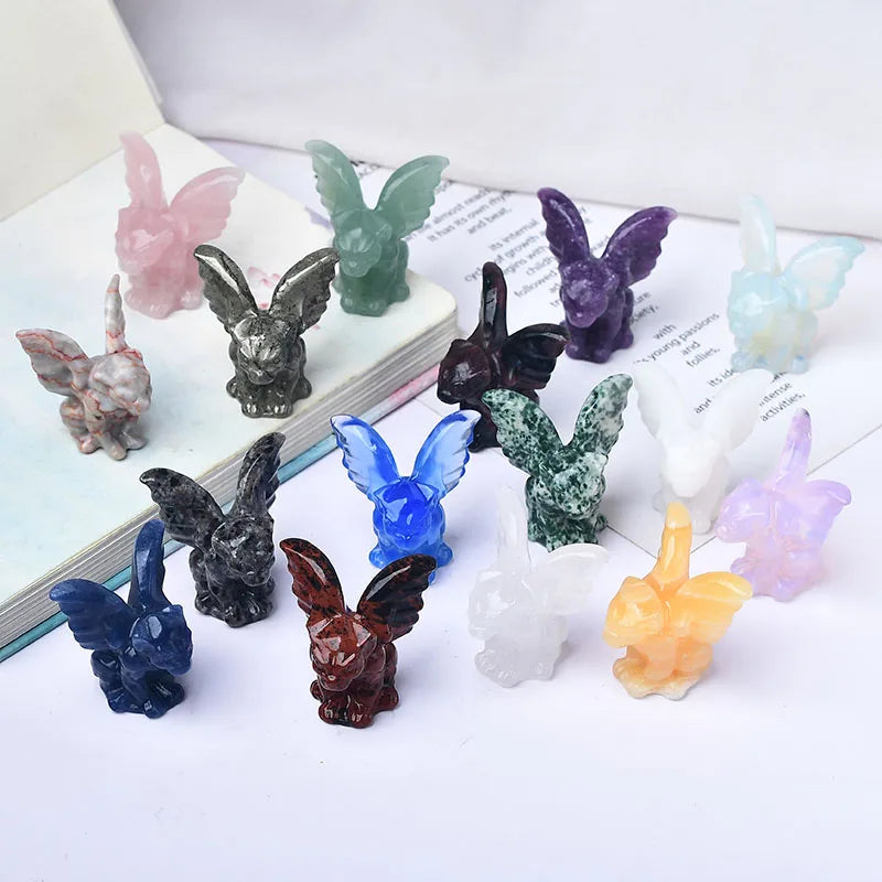 Natural Stone Crystal Gargoyle Figurine