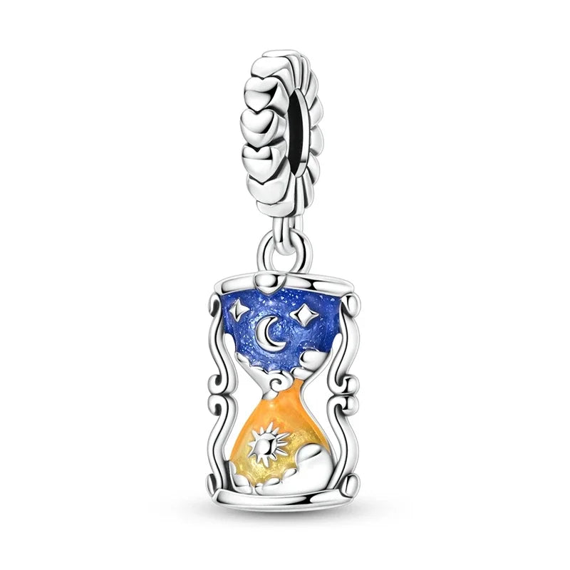 Moon, Cat & Fantasy CZ Charms – Silver Plated Bracelet & Keychain Pendants