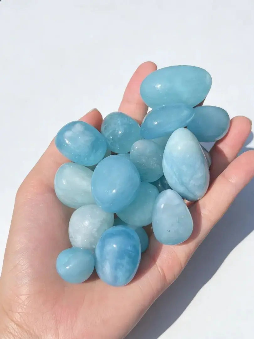 Natural Aquamarine Tumbled Crystals | Raw Healing Stone — Choose Your Size