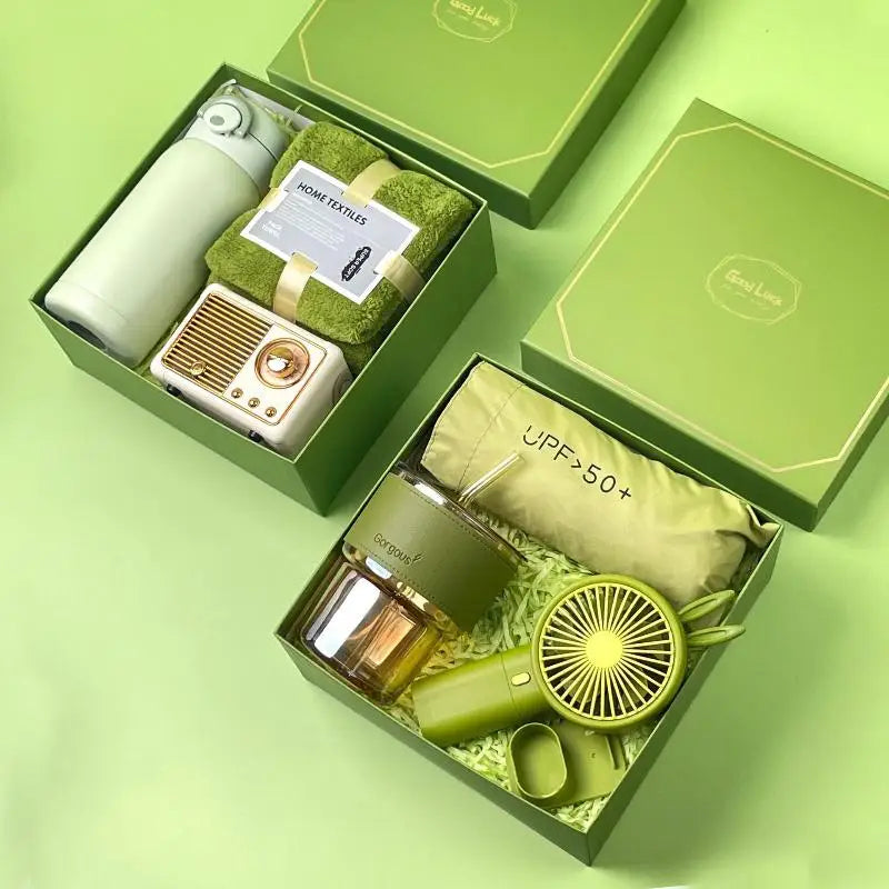 3-in-1 Summer Gift Set | Bottle, Fan & Umbrella