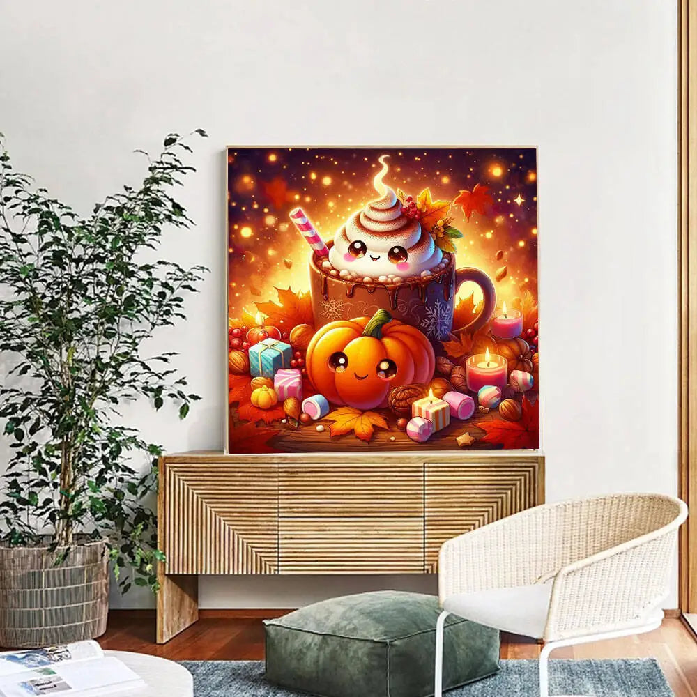 Pumpkin Cup Diamond Painting Kit | Autumn DIY