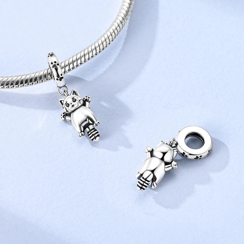 Silver-Plated Moon & Heart Charm Bead | Nickel-Free Copper Pendant for Bracelets & Keychains
