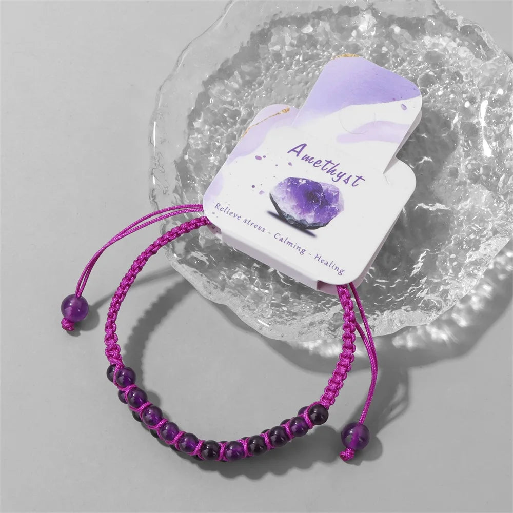 Double Braided Natural Stone Bracelet