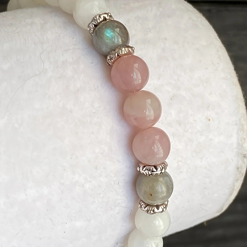Moonstone, Labradorite & Rose Quartz Bracelet | Calm, Protection & New Beginnings