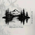 Lakeside Cabin & Mountain Metal Wall Art