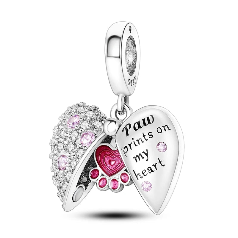 925 Sterling Silver Animal & Floral Charms for Bracelets – Cat, Sunflower & More