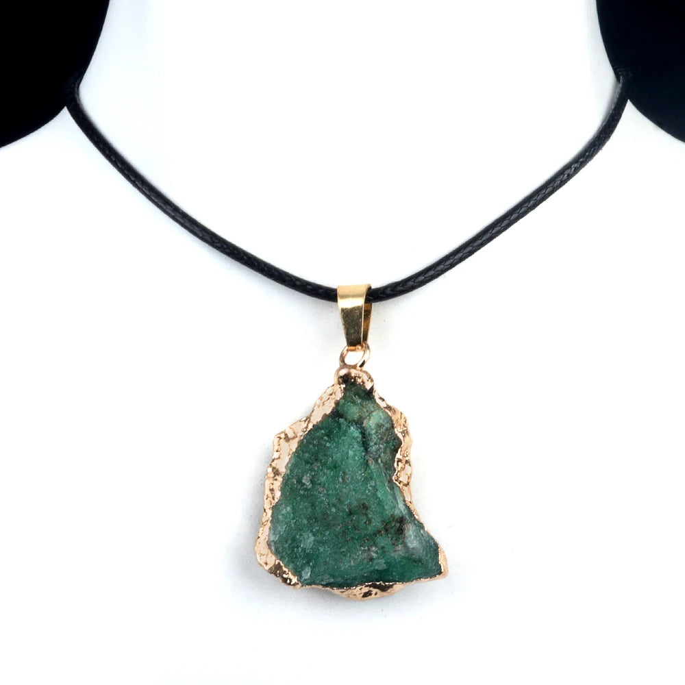 Colorful Glass Crystal Pendant Necklace — Irregular Energy Choker for Women