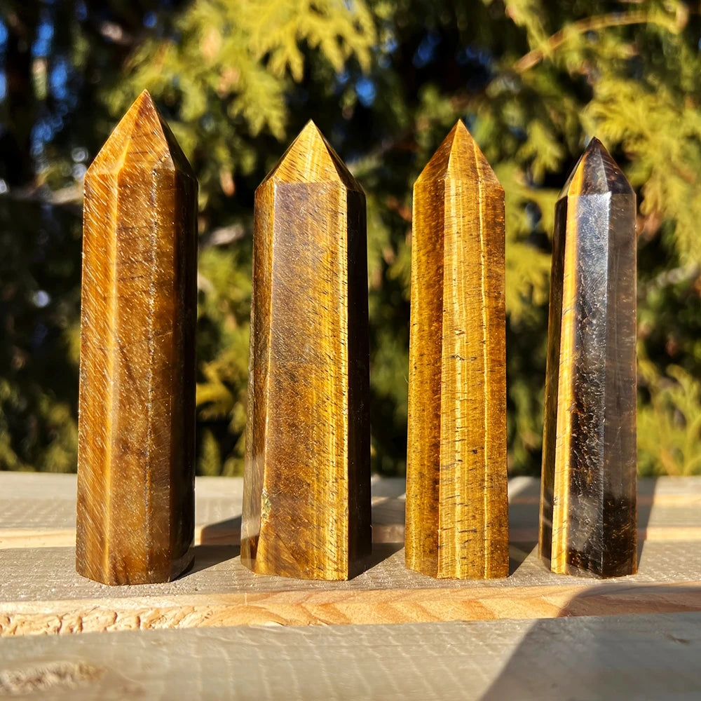 Tiger Eye Crystal Tower | Natural Stone Point Wand
