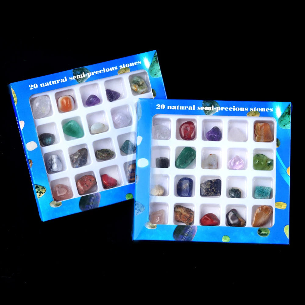 Chakra Healing Crystal Set | 20pc Gemstone Collection for DIY Jewelry & Décor