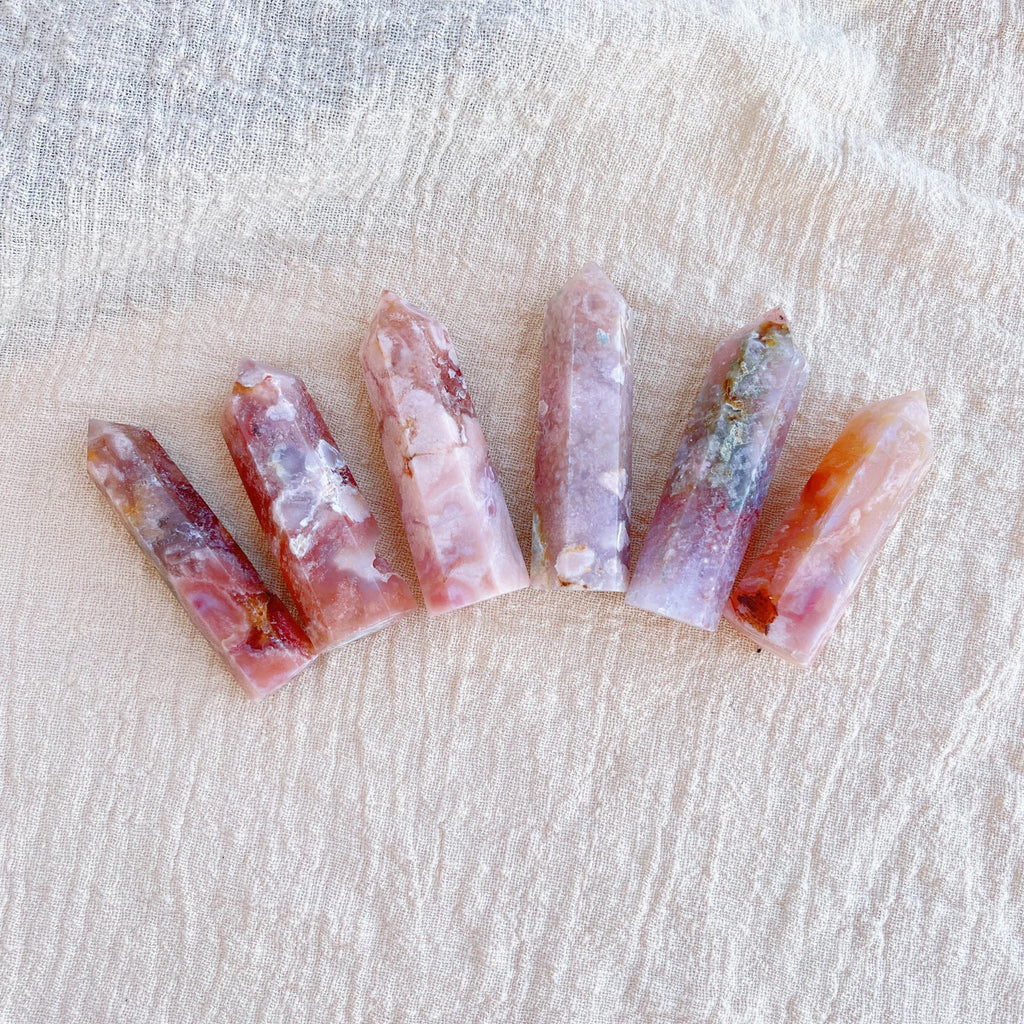 Sakura Agate Crystal Tower | Cherry Agate Point