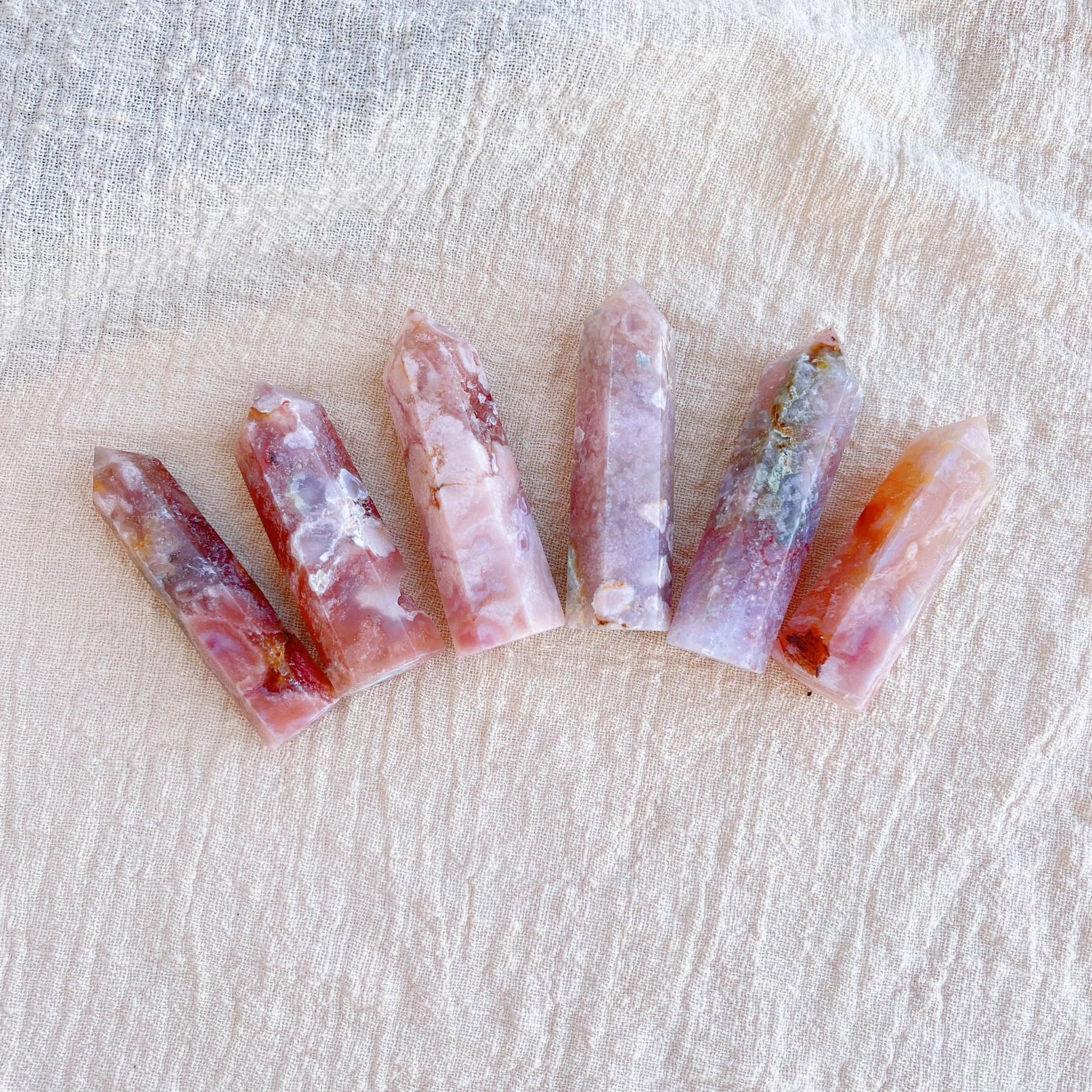 Sakura Agate Crystal Tower | Cherry Agate Point
