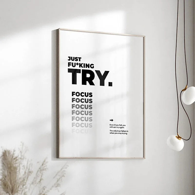 Motivational Quote Canvas Print | Minimalist Wall Art for Home & Office