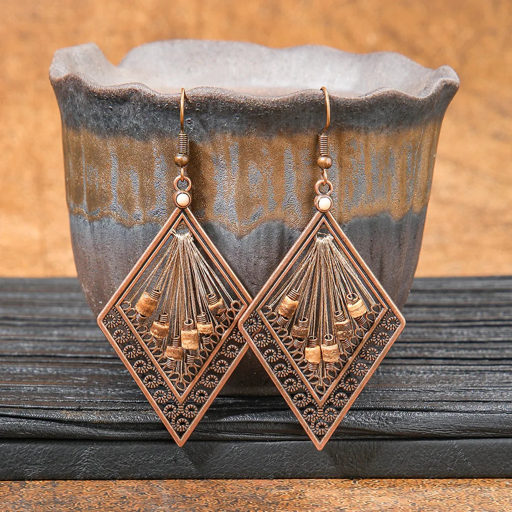 22 Styles Vintage Brown Earrings for Women Bohemian Ethnic Unique Geometric Dangle Earring Female Pendientes Bijoux