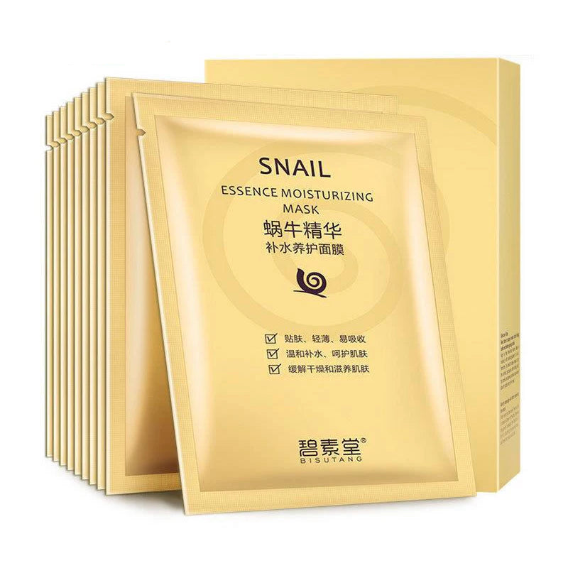 Snail & Hyaluronic Acid Face Sheet Mask – 10pcs | Korean Skincare