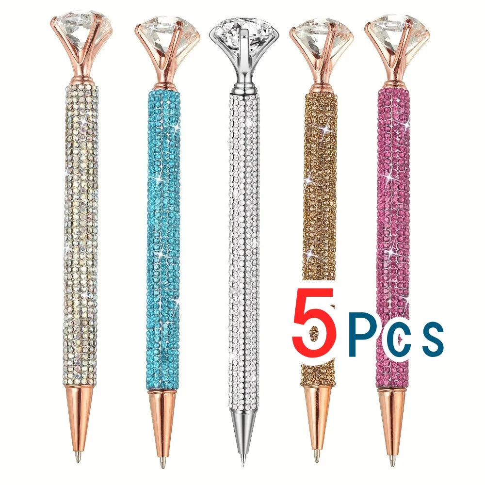 Diamond-Style Metal Ballpoint Pens | 2- or 5-Piece Sets