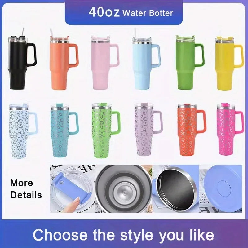 Wild Sip 40 oz Insulated Tumbler with Handle & Straw