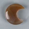 Natural Crystal Moon Ornament | Hand-Carved Healing Stone · 9 Varieties