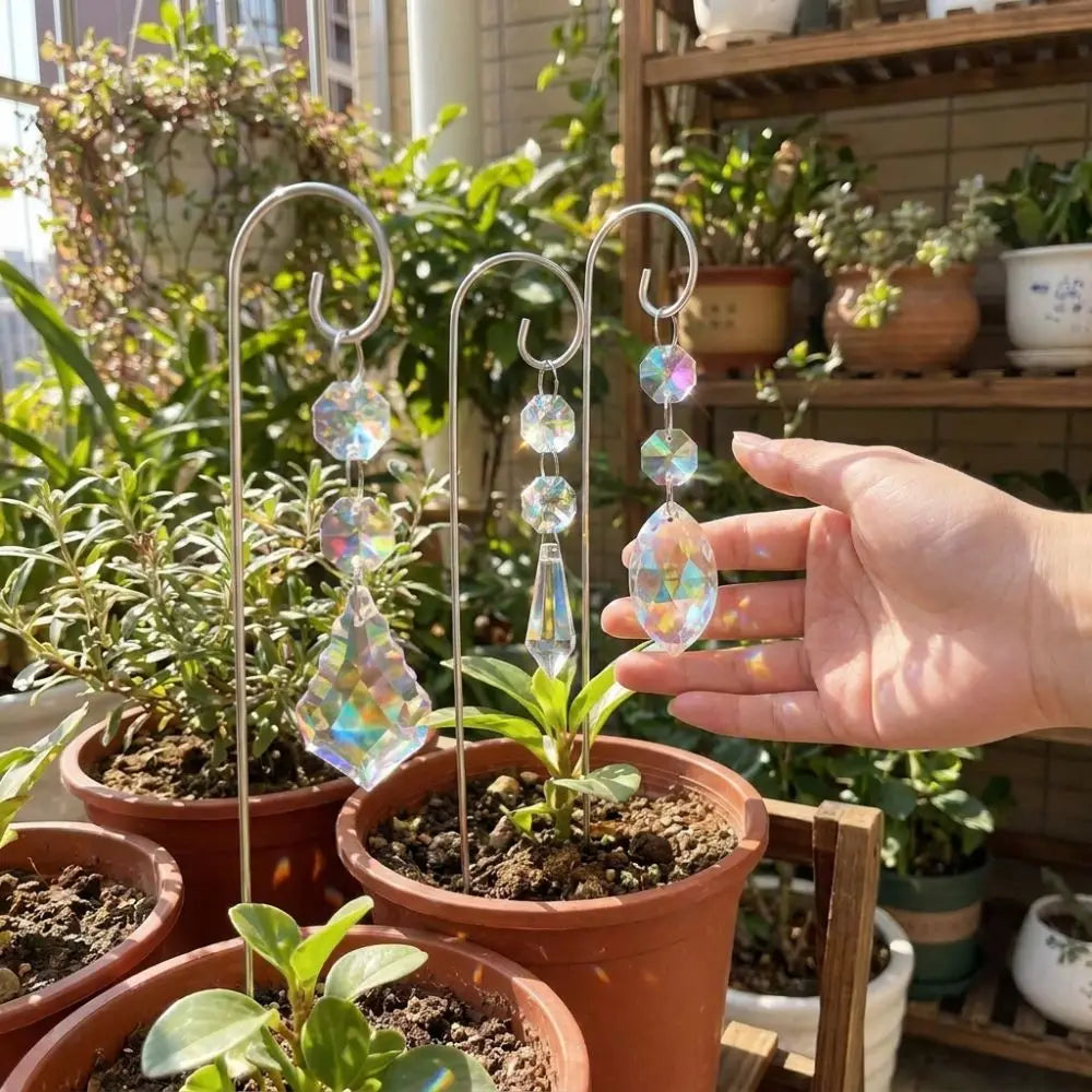 Crystal Garden Suncatcher Set | 3-Piece Rainbow Stake