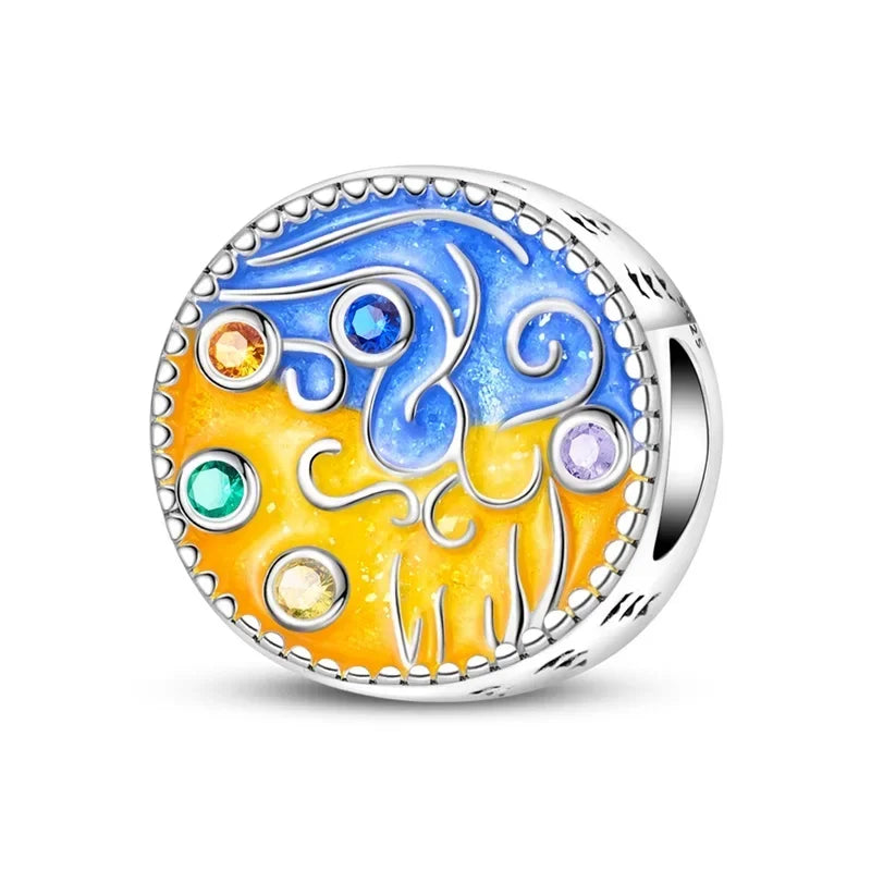 Moon, Cat & Fantasy CZ Charms – Silver Plated Bracelet & Keychain Pendants