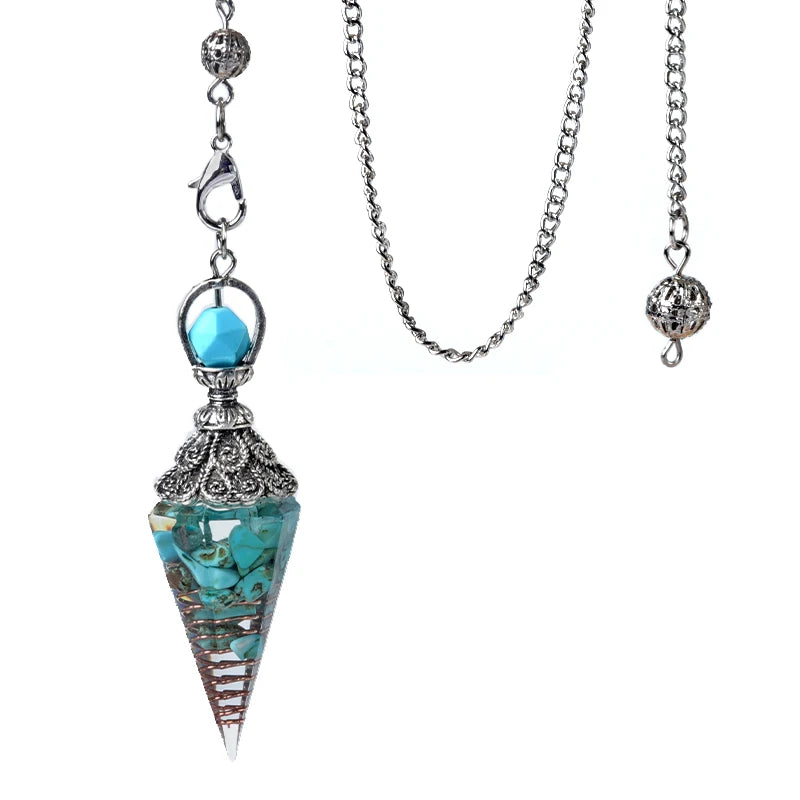 Crystal Pendulum Pendant | Natural Stone Dowsing Necklace
