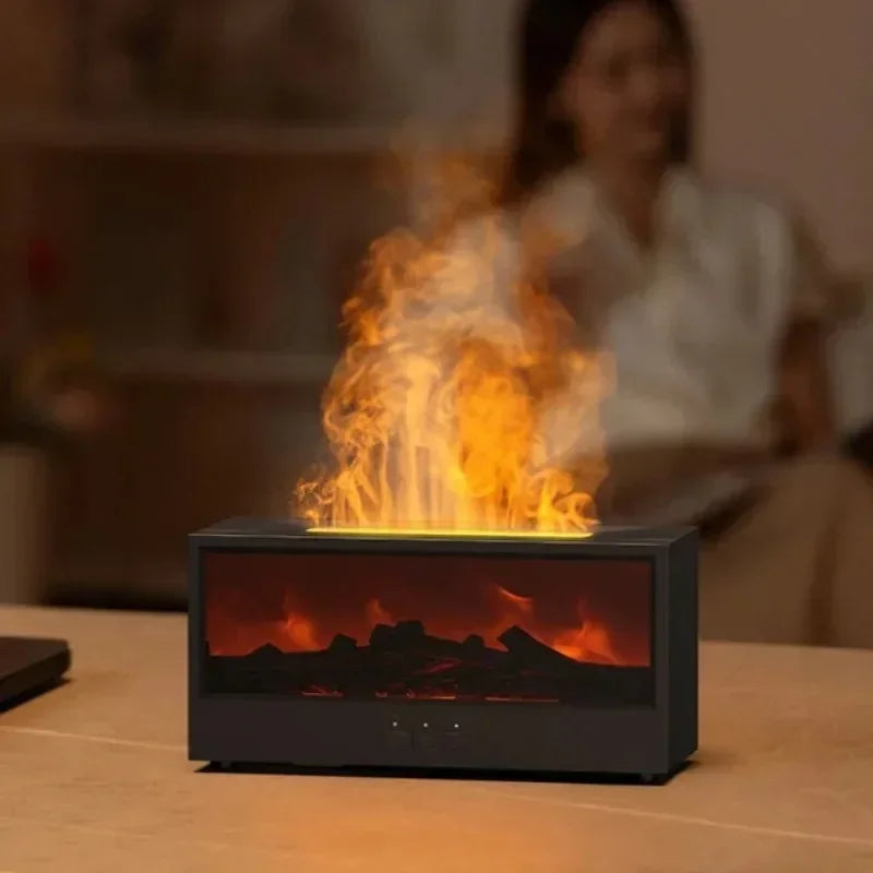 3D Flame Aromatherapy Diffuser | Essential Oil Humidifier with Remote & Mood Light