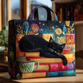 Cat & Floral Canvas Tote Bags | Reusable Shoulder Bags