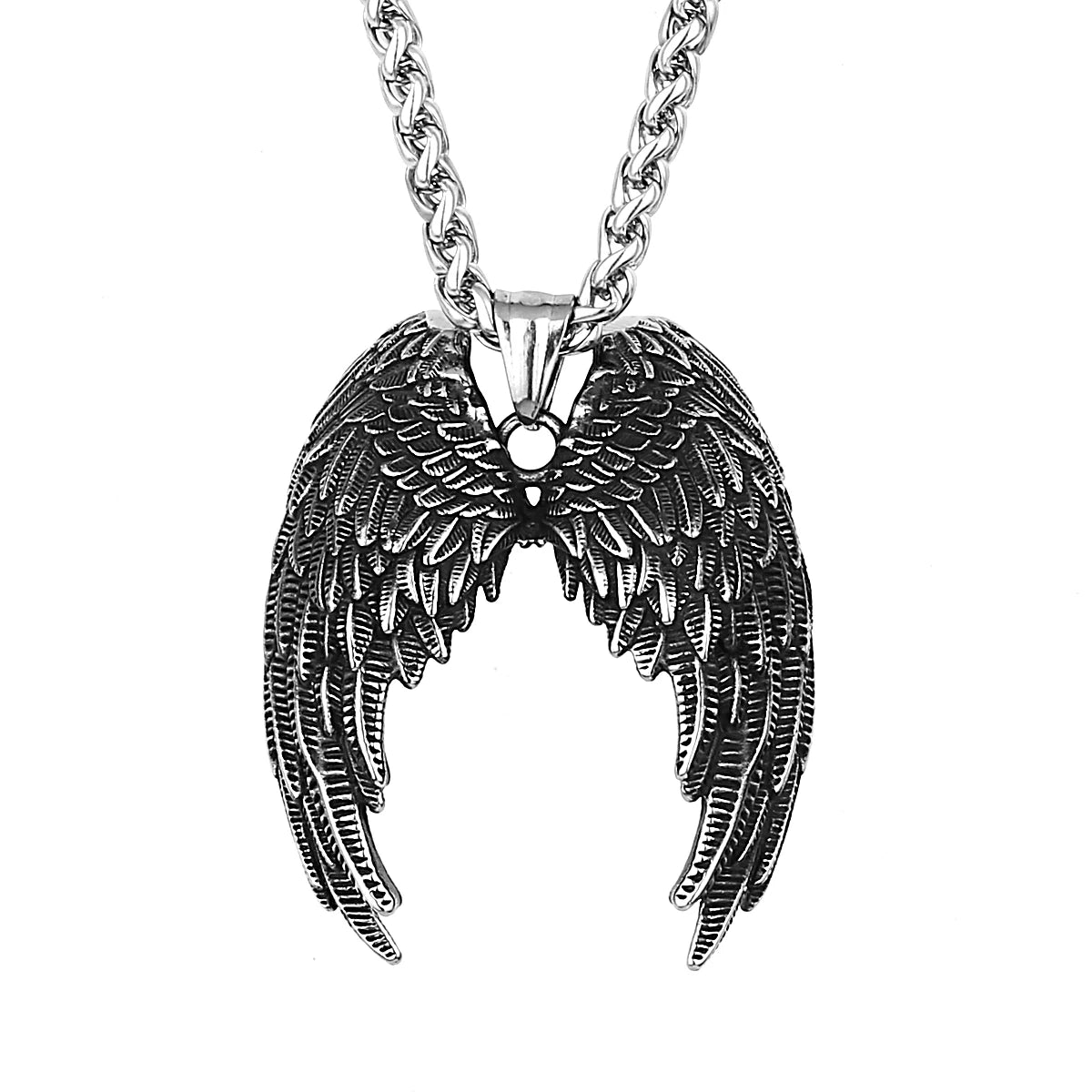 Angel Wings Pendant Necklace | Stainless Steel Gothic & Vintage Jewelry