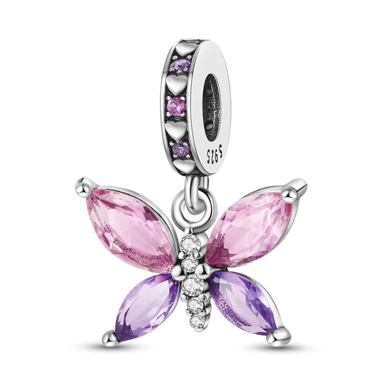 925 Sterling Silver Animal & Floral Charms for Bracelets – Cat, Sunflower & More