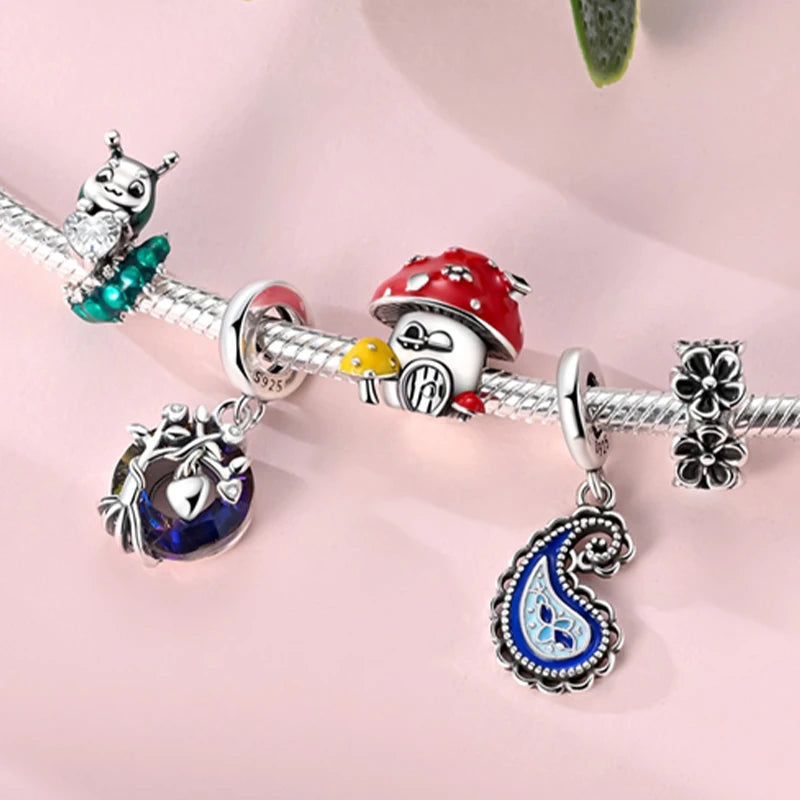 925 Silver Nature & Animal Charms – Butterfly, Floral & Woodland Pendants for Bracelets