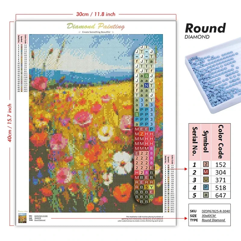 Little Kitty & Dandelion Diamond Painting Kit | Full Square or Round Drill