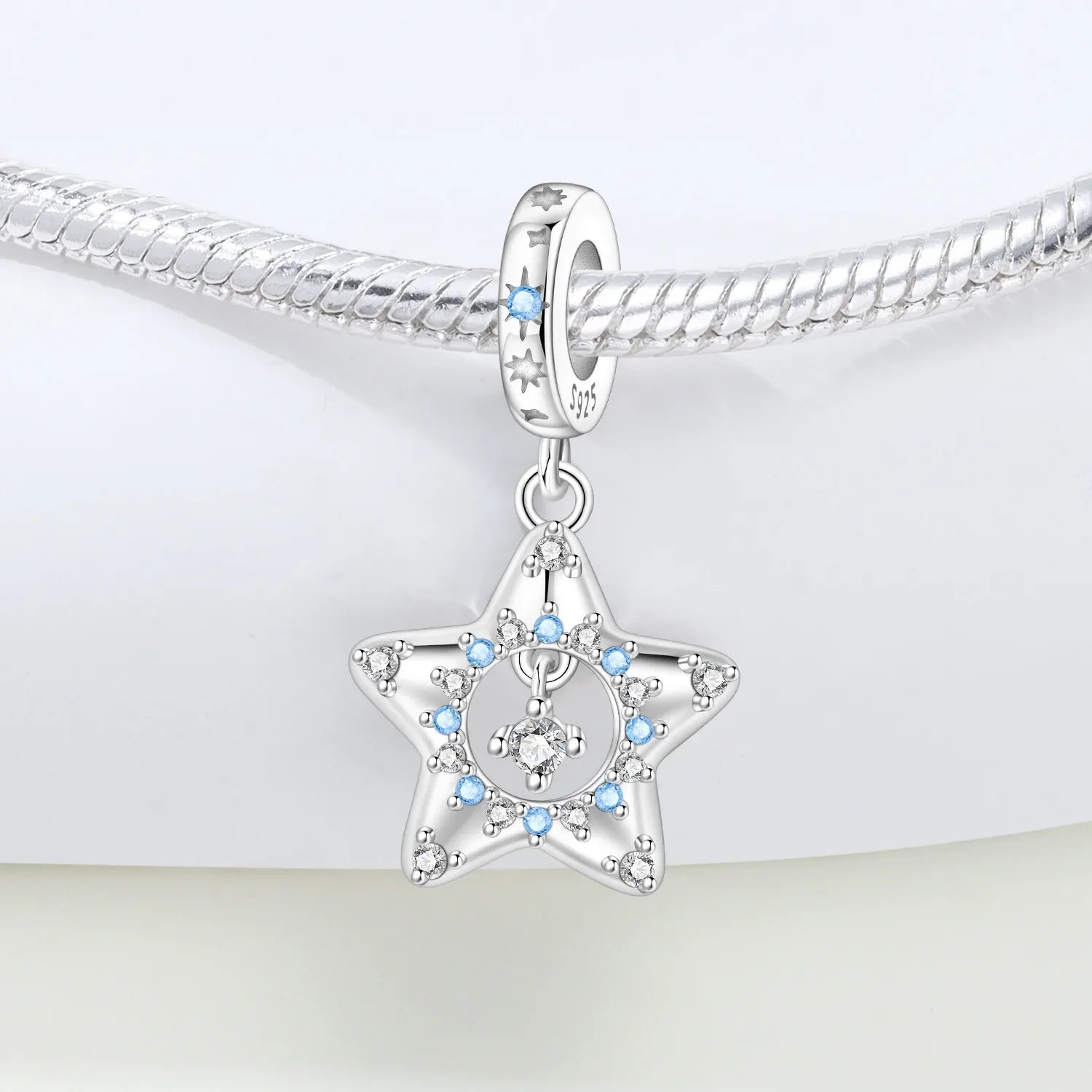 Moon & Sun Celestial Charms – 925 Sterling Silver Zircon Bracelet Pendants