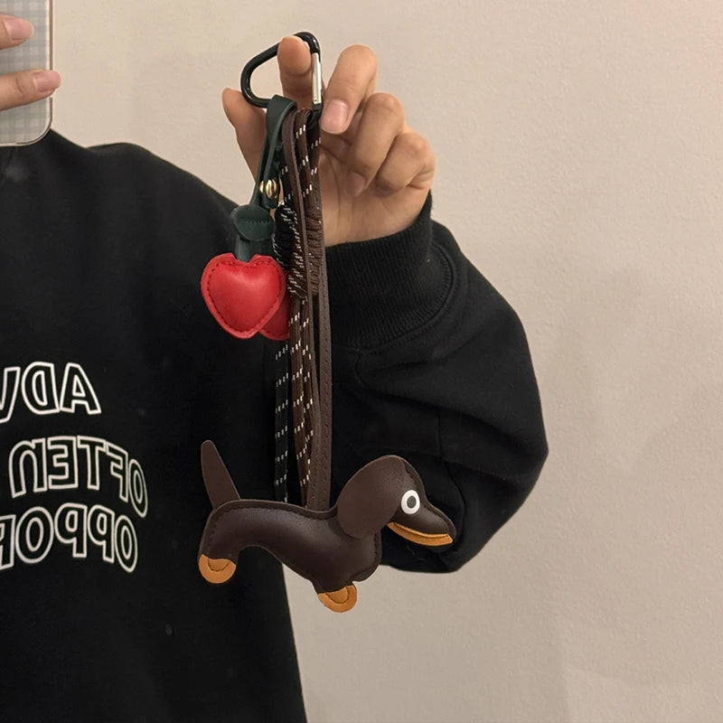 Cherry Leather Bag Charm Keychain | Cute Purse Accessory for Women