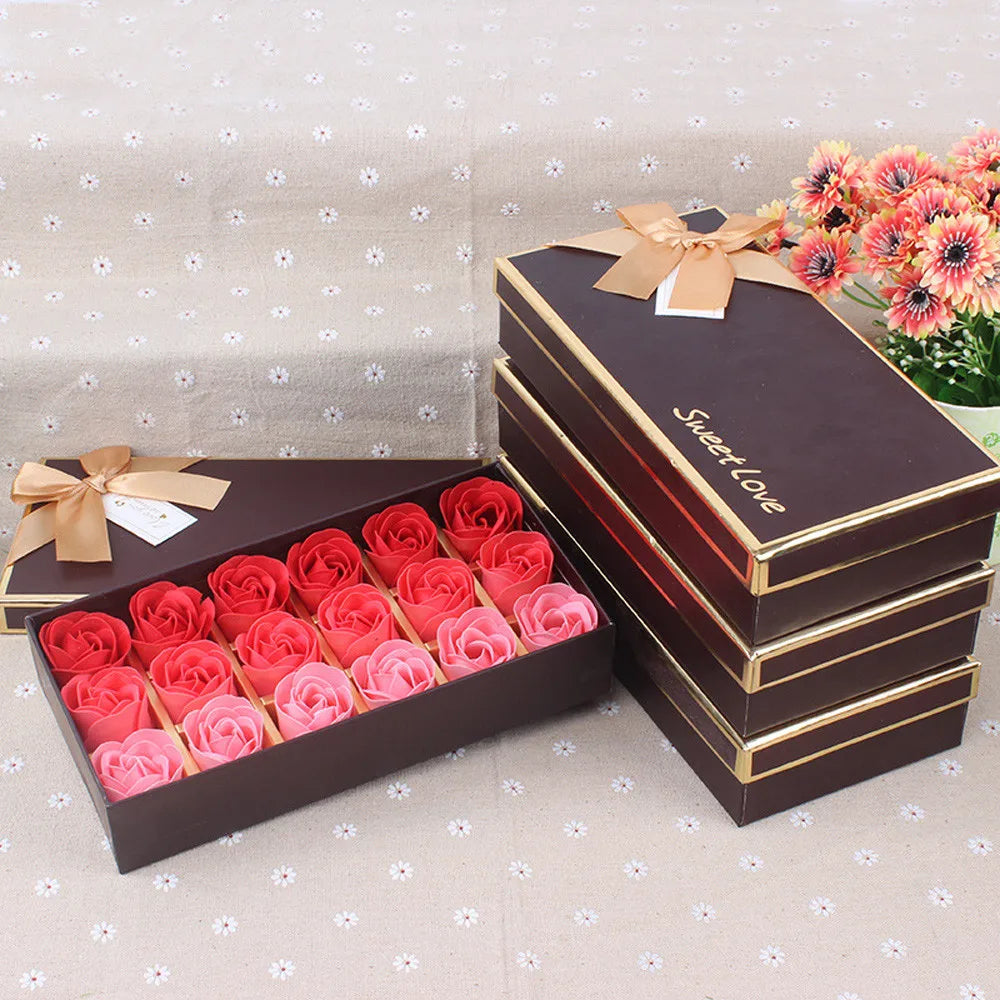 Rose Petal Soap Gift Box — 18 Scented Soaps
