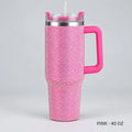 Rhinestone Sparkle Insulated Tumbler with Handle | 40 oz