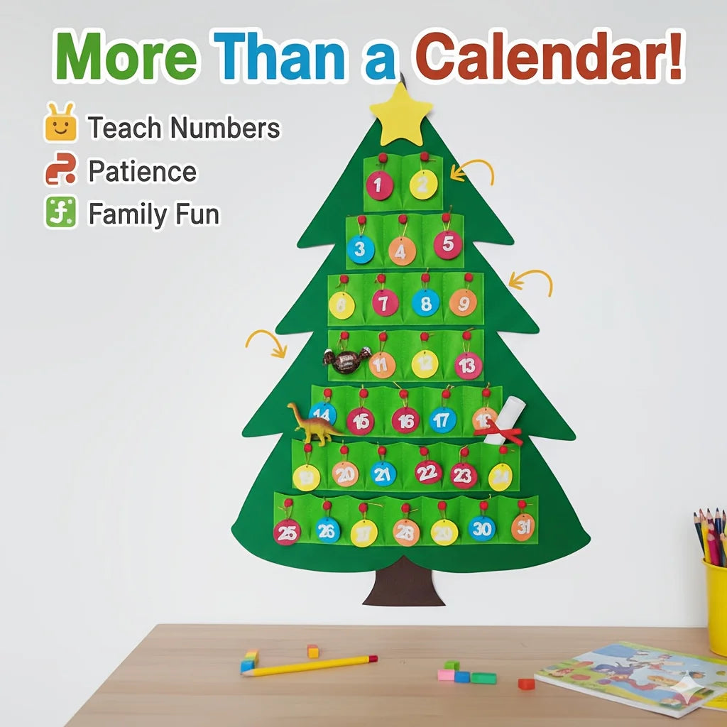 Christmas Magic Felt Tree Countdown Calendar