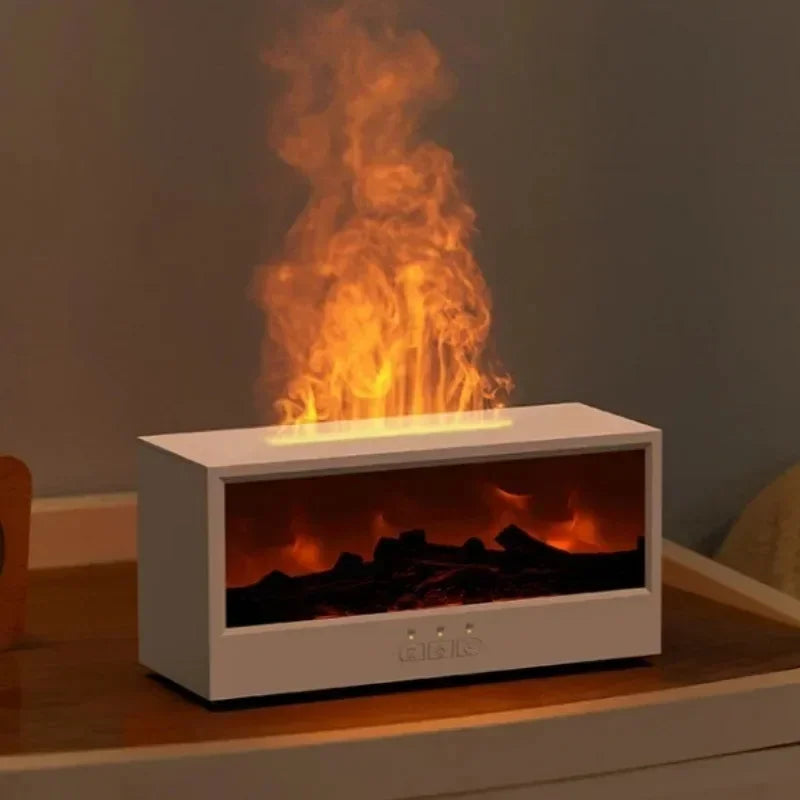 3D Flame Aromatherapy Diffuser | Essential Oil Humidifier with Remote & Mood Light