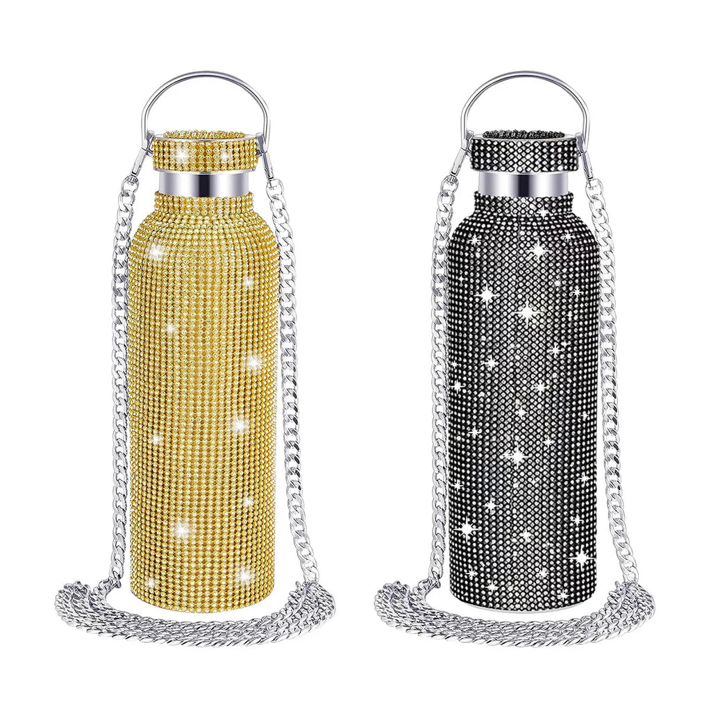 Starlit Sip Embellished Insulated Water Bottle with Chain