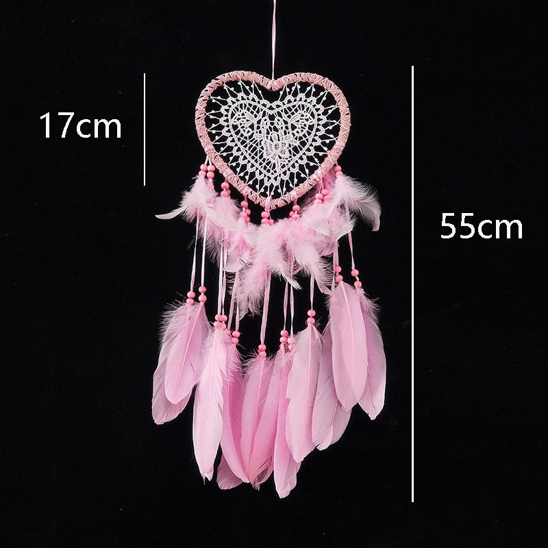 Indian Dream Catcher Wall Hanging | Feather & Bead Boho Wall Decor