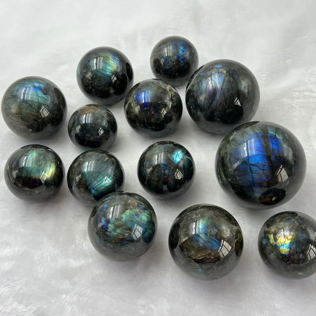 Natural Labradorite Crystal Sphere | Mystic Flash · Intuition, Protection & Magic