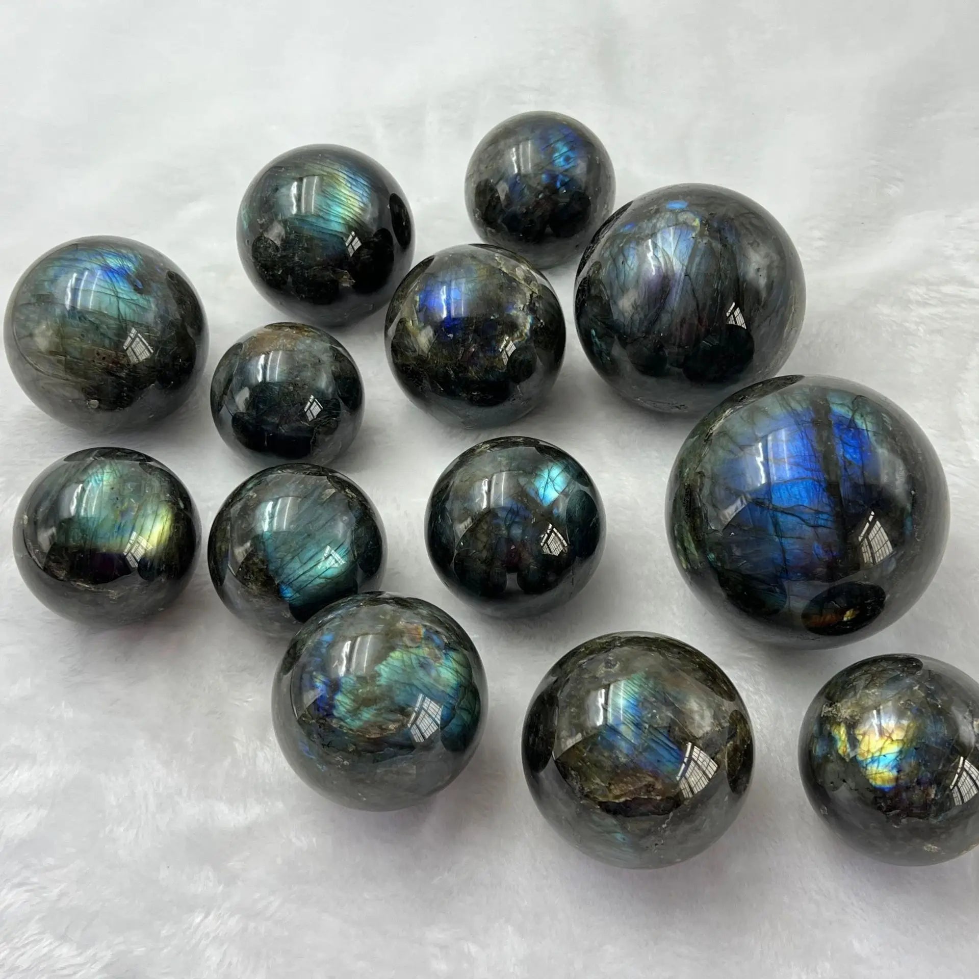 Natural Labradorite Crystal Sphere | Mystic Flash · Intuition, Protection & Magic