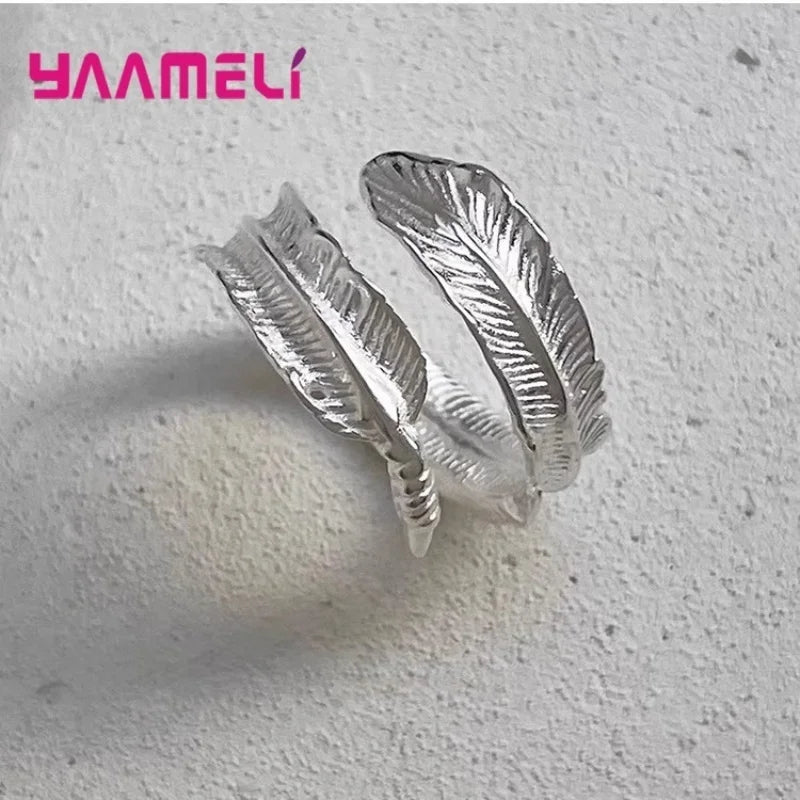 Moonstone Open Ring | 925 Sterling Silver | Resizable | Moonstone, Leaf & Set Options