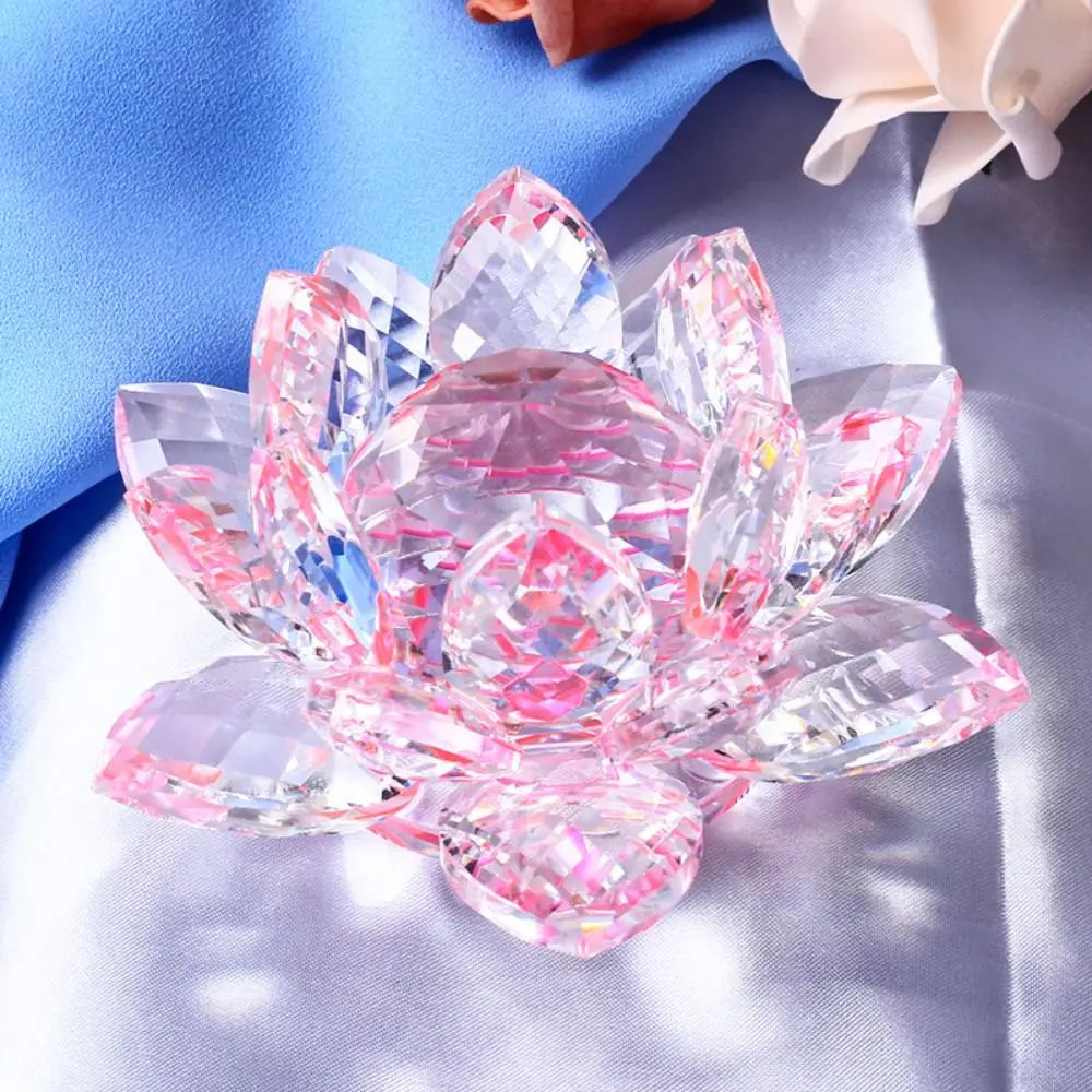 Crystal Lotus Flower Figurine — Healing Energy Home Decor & Gift