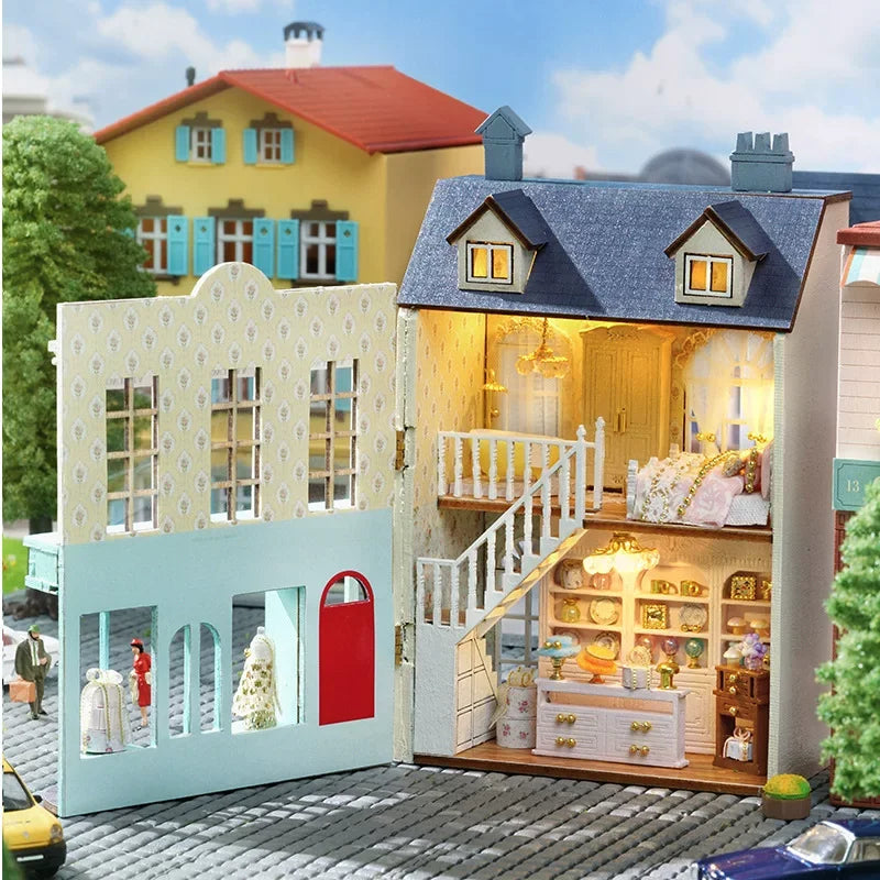 DIY Miniature Home Kit – Cute Wooden Handmade Dollhouse Model for Decoration & Gifting