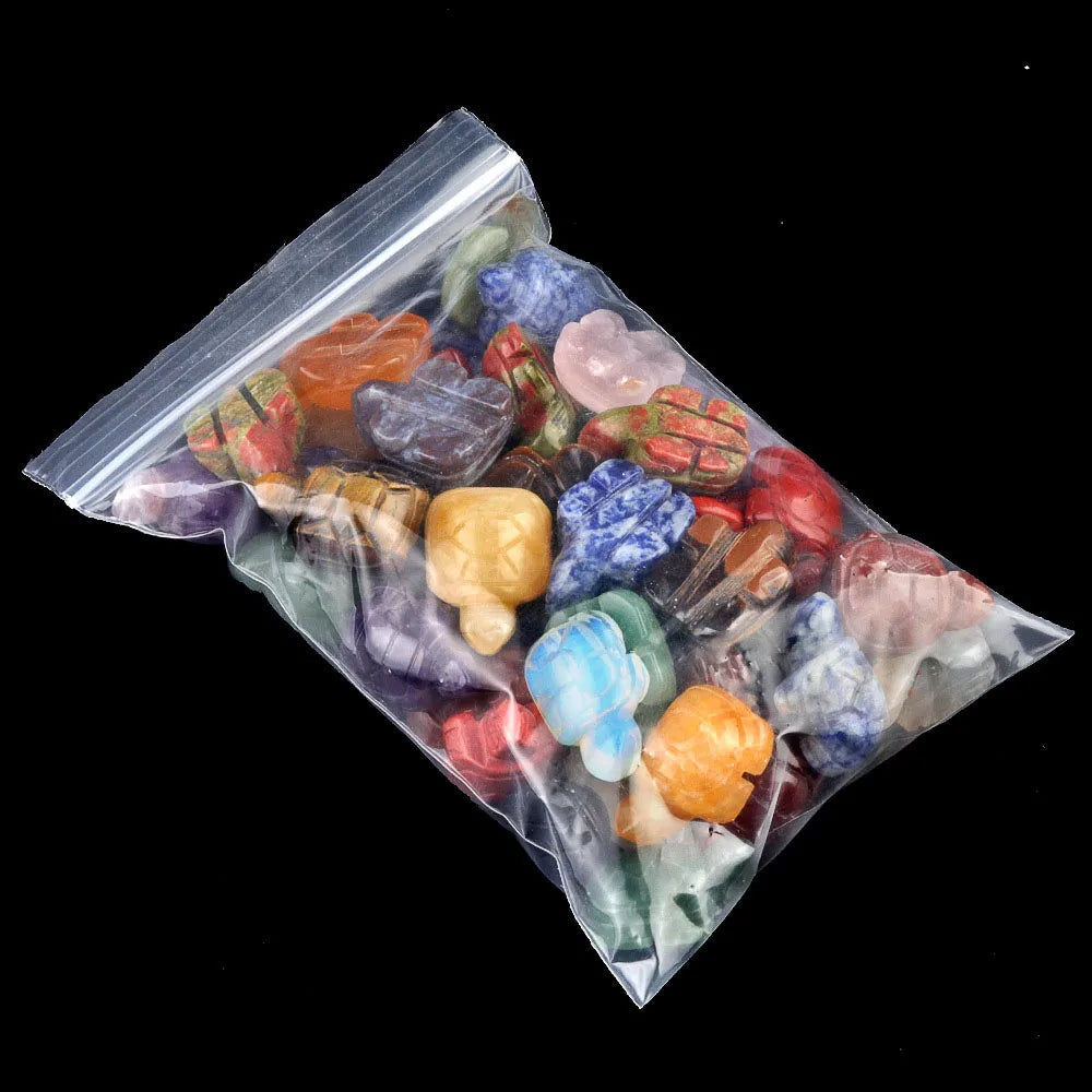 Natural Crystal Turtle Carving – Mini Gemstone Animal Figurine