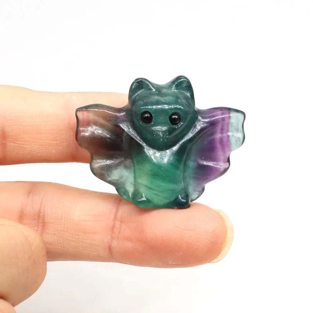 Mini Carved Crystal Bat | Stone & Opalite Options