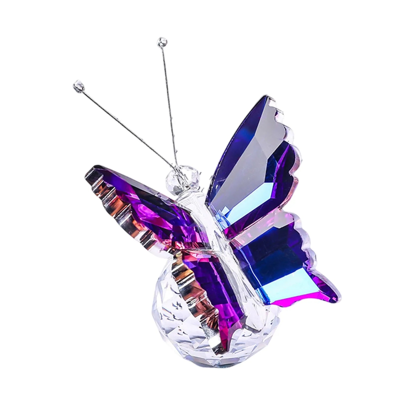 Crystal Cut Butterfly Ornament — Glass Figurine Desk & Home Décor