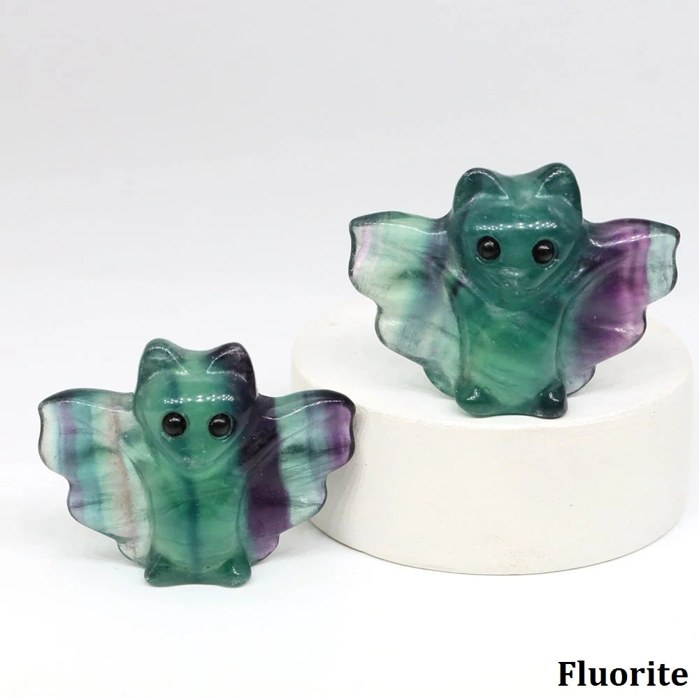 Mini Carved Crystal Bat | Stone & Opalite Options