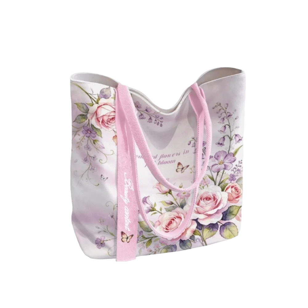 Floral Canvas Tote Bag | Two Size Options