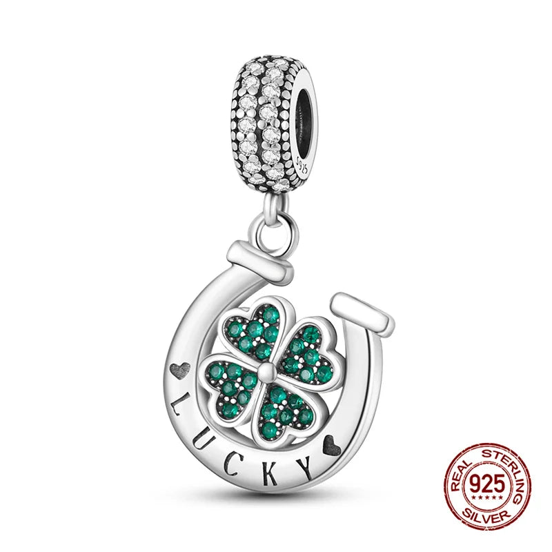 925 Sterling Silver Floral Charm Bead | Roses, Flowers & Lucky Clover for Bracelets & Necklaces